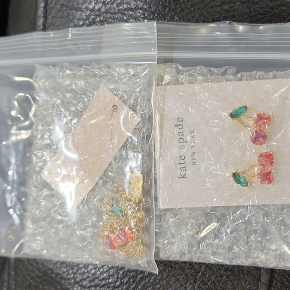 🔹️Kate Spade🔹️Ma Cherie Cherry Necklace and Earrings Jewelry Set (MSRP $146) - Picture 4 of 10